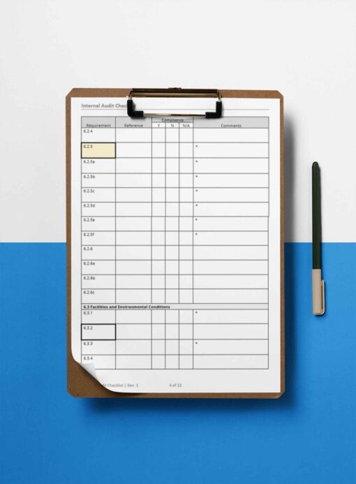 ISO 17025 Internal Audit Checklist Page 4