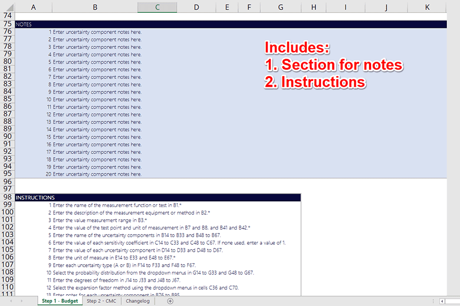 Simple Uncertainty Calculator Notes and Instructions