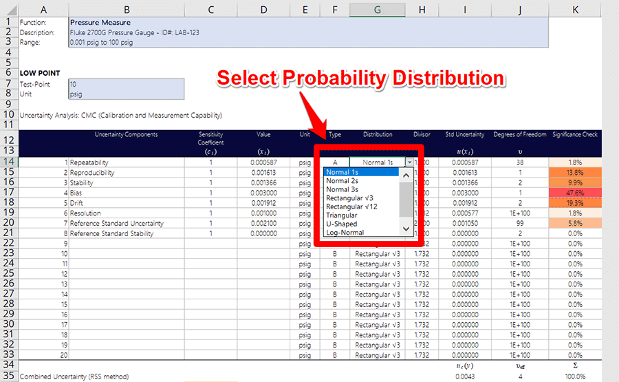 Simple Uncertainty Calculator Select Probability Distribution