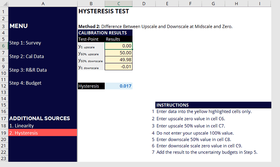 Hysteresis Calculator
