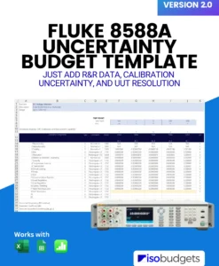 Fluke 8588A Uncertainty Budget Template Version 2.0 | ISO 17025 Excel Tool