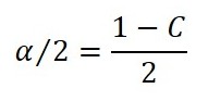 confidence interval alpha formula