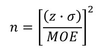 sample size formula