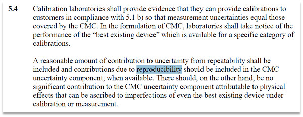 reproducibility ILAC P14 requirements