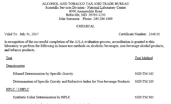 a2la scope of accreditation testing