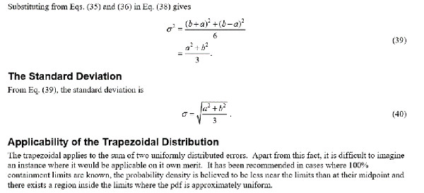 type b uncertainty trapezoidal distribution