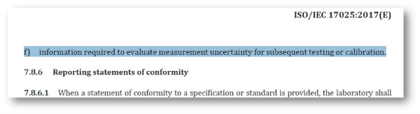 ISO 17025 2017 section 7.8.5