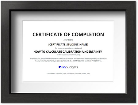 Calibration Uncertainty Training Certificate