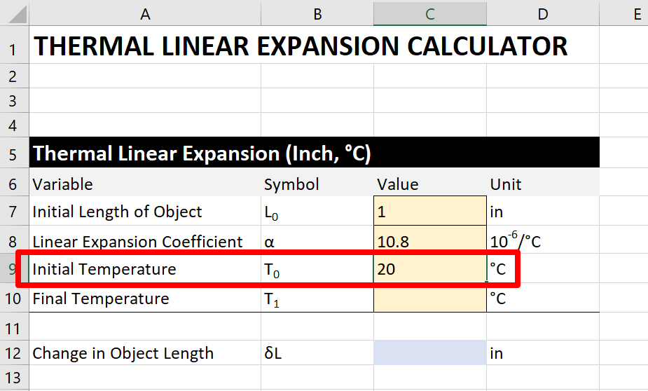 thermal-expansion-calculator-step 3: initial temperature