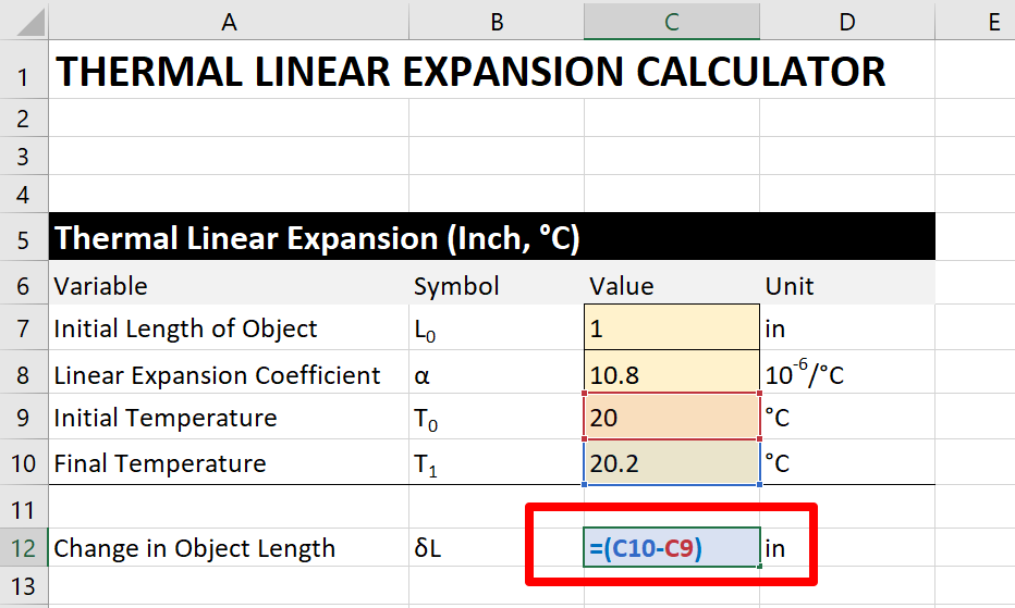 thermal-expansion-calculator-step 5a: change in temperature