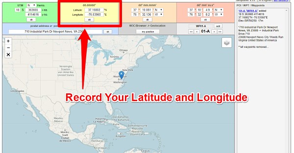 Find Latitude and Longitude via Geoplaner