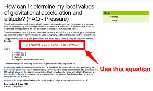 NPL local gravity equation