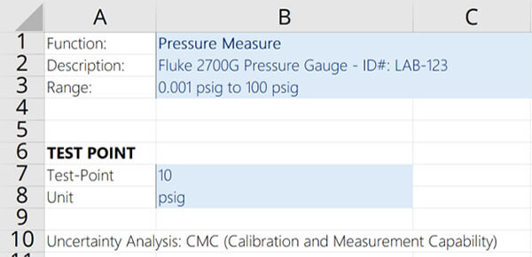 Uncertainty Budget Measurement Process