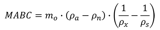 Mass air buoyancy correction equation