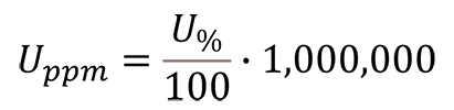 Percent Relative Uncertainty to PPM Uncertainty Formula