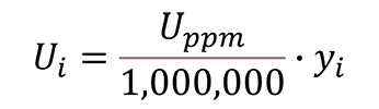 PPM Uncertainty to Absolute Uncertainty Formula