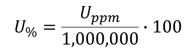 PPM Uncertainty to Percent Uncertainty Formula