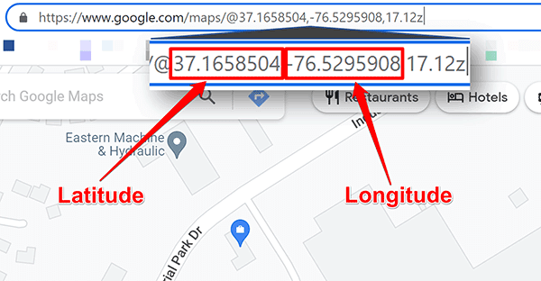Find latitude and longitude in Google Maps