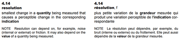 Resolution definition from the VIM