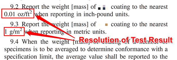 Resolution of test result example