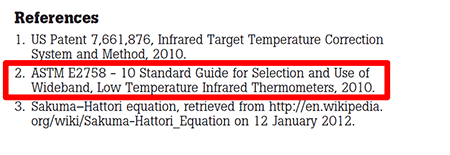 ASTM E2758 standard reference in Fluke emissivity paper