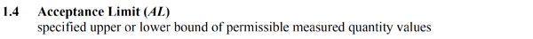 Acceptance Limit Definition per ILAC G8