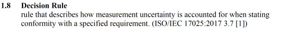Decision Rule Definition per ILAC G8