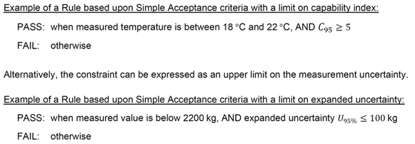 UKAS LAB 48 Simple Acceptance Decision Rule Examples