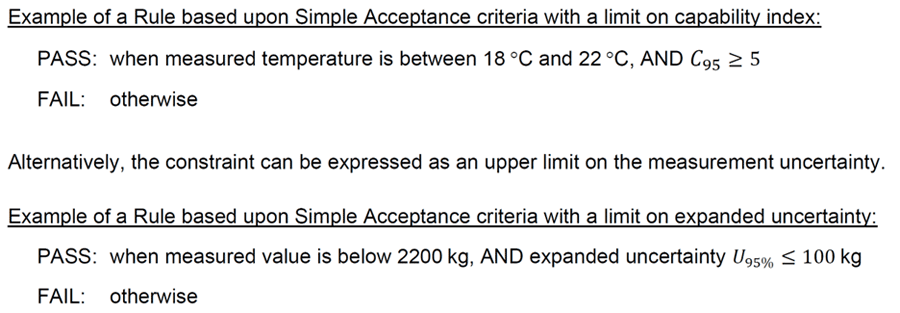 UKAS LAB 48 Simple Acceptance Decision Rule Examples
