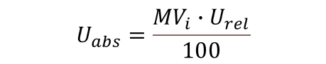 Calculate absolute uncertainty from percent relative uncertainty formula
