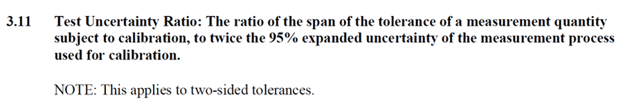 Test uncertainty ratio definition