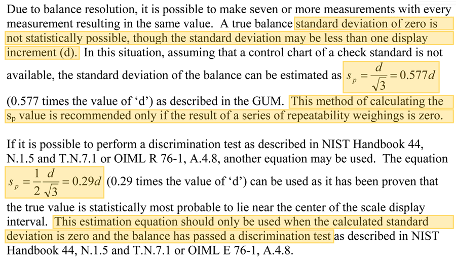 NISTIR 6919 excerpt - When Repeatability is Zero