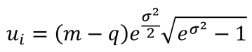 Log-normal distribution standard uncertainty formula and divisor