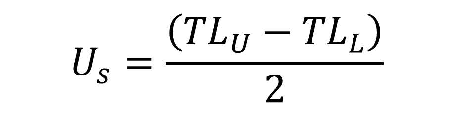 Stability uncertainty formula for tolerances and specifications