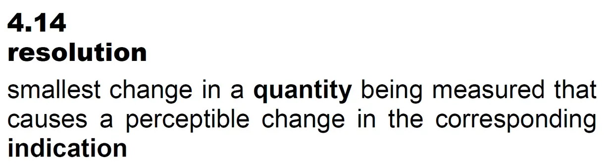 VIM (JCGM 200) definition of Resolution