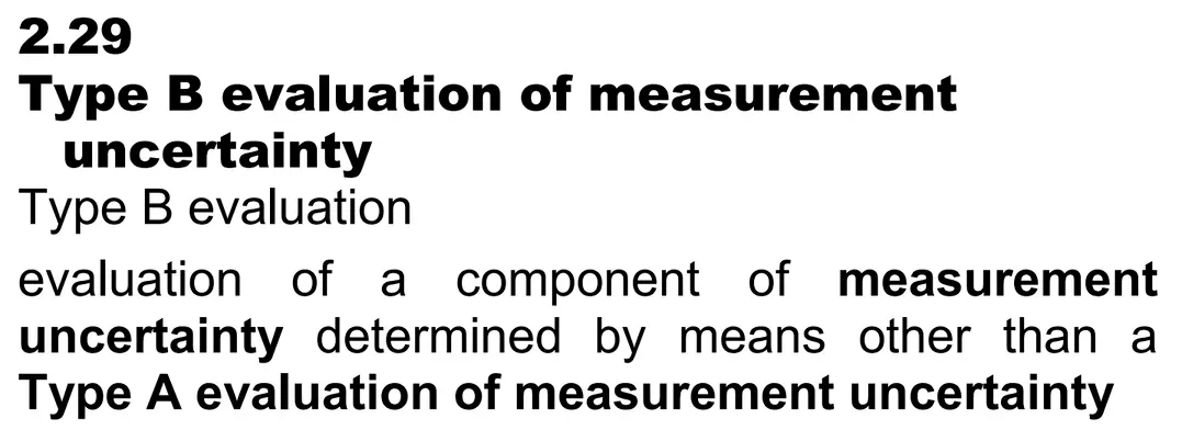 VIM (JCGM 200) definition of Type B Uncertainty