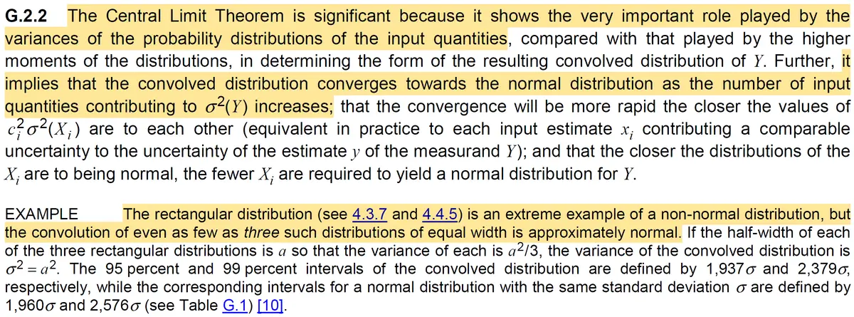 Combining Probability Distributions per JCGM 100:2008, Appendix G.2.2 excerpt