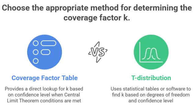How to Determine Coverage Factor k Methods per JCGM 100:2008 Infographic