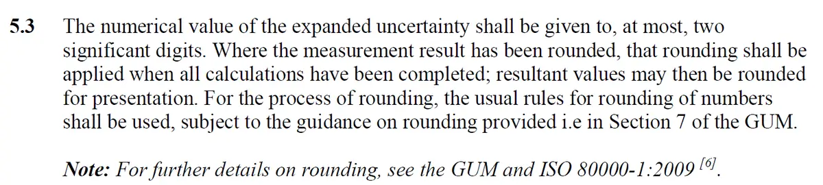 Rounding Uncertainty Rules per ILAC P14 Section 5.3