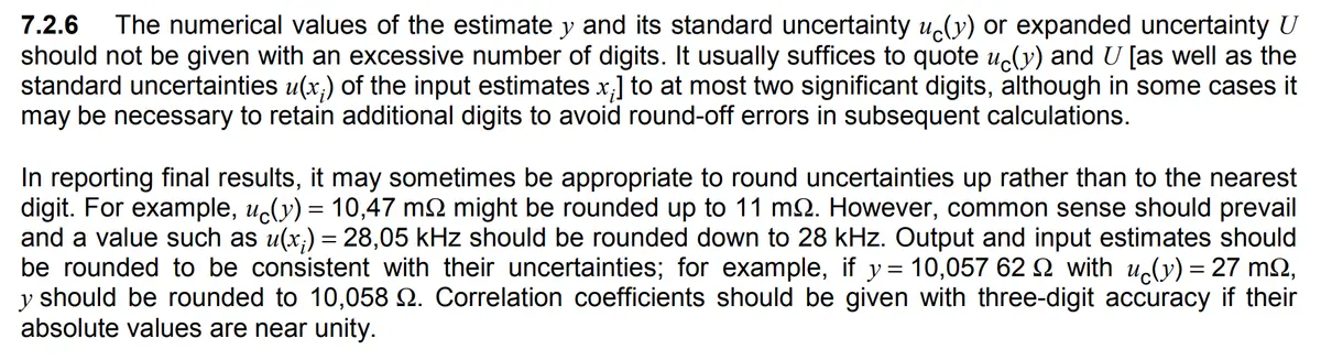 Rounding Uncertainty Rules per JCGM 100:2008 Section 7.2.6